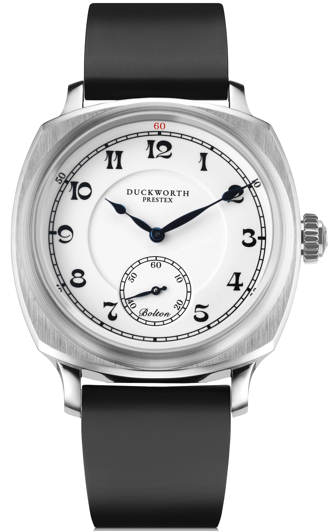 Duckworth Prestex Bolton Small Seconds White Black Rubber Watch D667-02-AR Image 1
