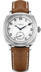 Duckworth Prestex Bolton Small Seconds White Brown Leather Watch D667-02-B Image 1