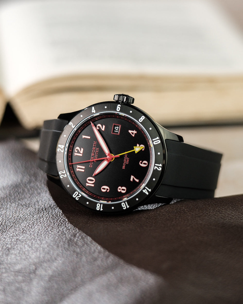 Duckworth Prestex Broadgate GMT Black PVD Black Rubber Watch D760-01-AR Image 2
