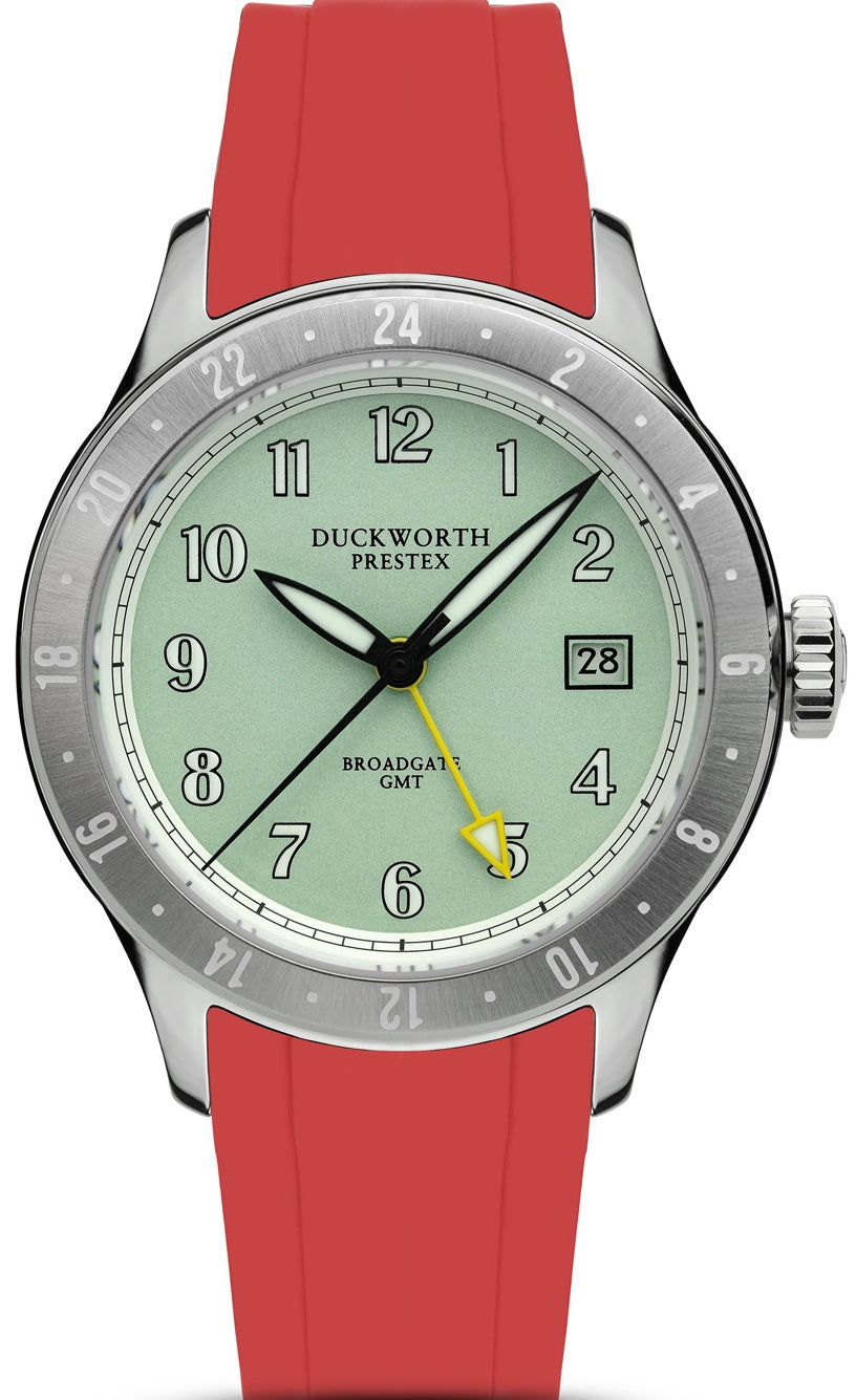 Duckworth Prestex Broadgate GMT Green Red Rubber Watch D760-04-RR Image 1