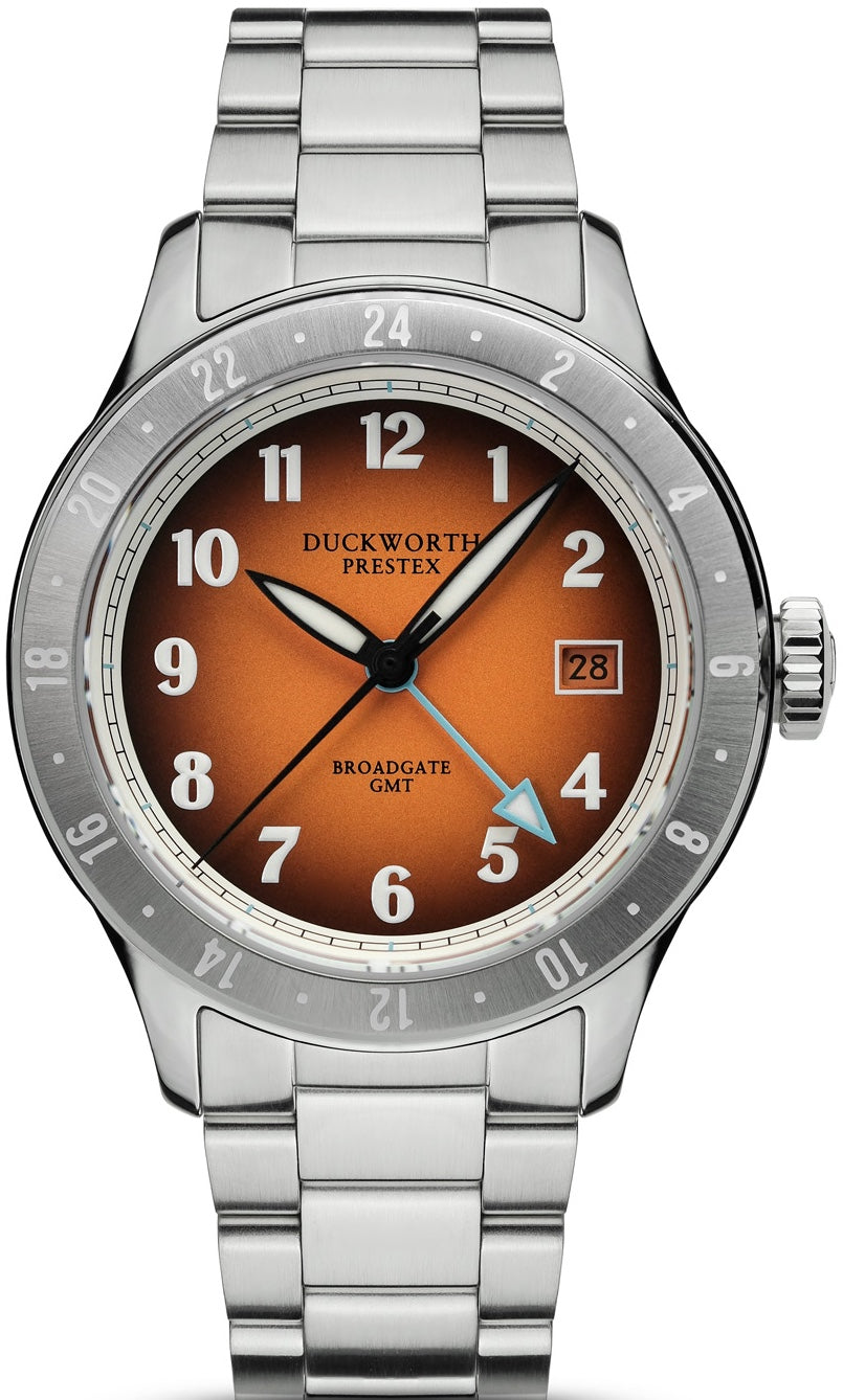 Duckworth Prestex Broadgate GMT Orange Bracelet Watch D760-05-ST Image 1