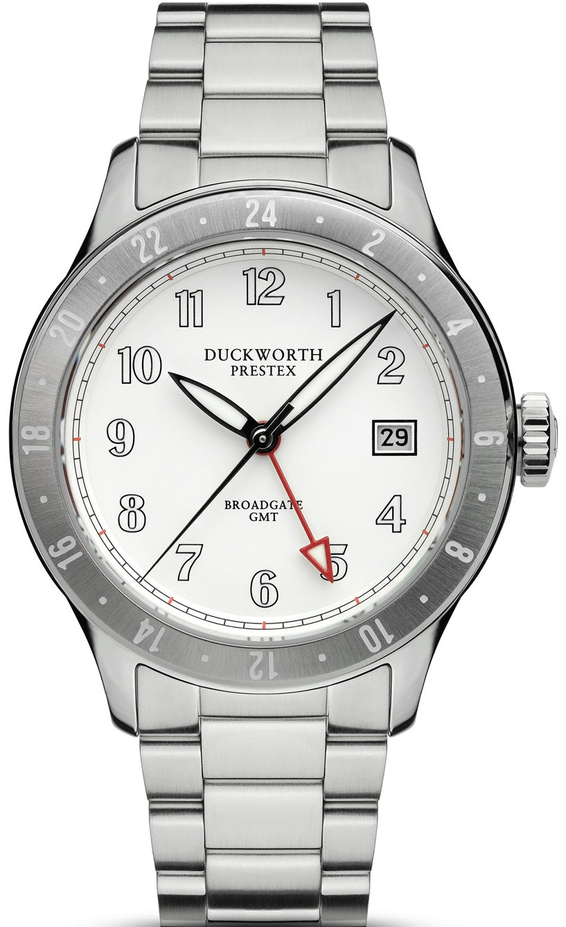 Duckworth Prestex Broadgate GMT White Bracelet Watch D760-02-ST Image 1