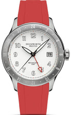 Duckworth Prestex Broadgate GMT White Red Rubber Watch D760-02-RR Image 1