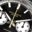 Duckworth Prestex Chronograph 42 Black Sunburst Tan Leather Watch D550-01-B Image 2