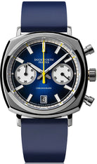 Duckworth Prestex Chronograph 42 Blue Sunburst Blue Rubber Watch D550-03-DR Image 1