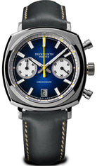 Duckworth Prestex Chronograph 42 Blue Sunburst Grey Leather Watch D550-03-G Image 1