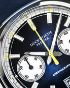 Duckworth Prestex Chronograph 42 Blue Sunburst Grey Leather Watch D550-03-G Image 4