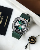 Duckworth Prestex Chronograph 42 Green Green Rubber Watch D550-04-ER Image 6