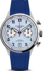 Duckworth Prestex Lostock Blue 40mm Quartz Chronograph Blue Rubber Watch D547-03 DR Image 1