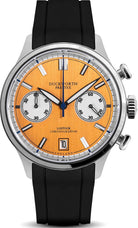 Duckworth Prestex Lostock Orange 40mm Quartz Chronograph Black Rubber Watch D547-05 AR Image 1