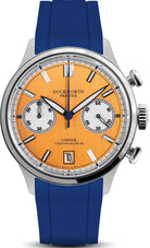 Duckworth Prestex Lostock Orange 40mm Quartz Chronograph Blue Rubber Watch D547-05 DR Image 1