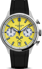 Duckworth Prestex Lostock Yellow 40mm Quartz Chronograph Black Rubber Watch D547-09 AR Image 1
