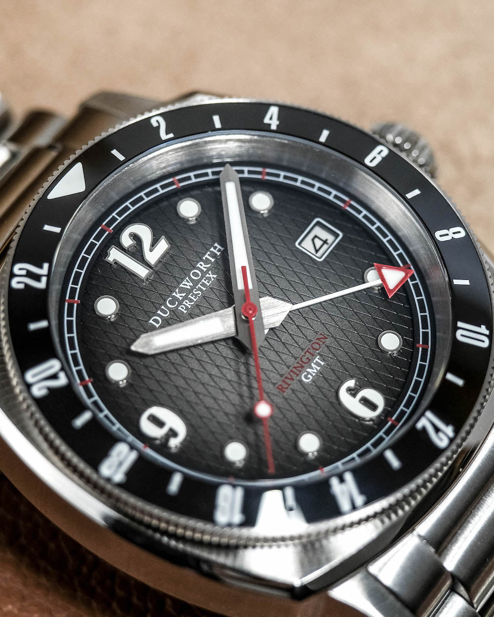 Duckworth Prestex Rivington GMT Black Grey Fume Steel Bracelet Watch D489-01-ST Image 6