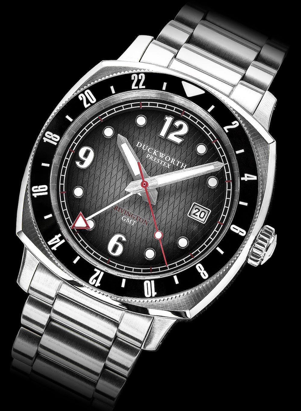 Duckworth Prestex Rivington GMT Black Grey Fume Steel Bracelet Watch D489-01-ST Image 7