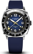 Duckworth Prestex Rivington GMT Blue Fume Blue Rubber Watch D489-03-DR Image 1