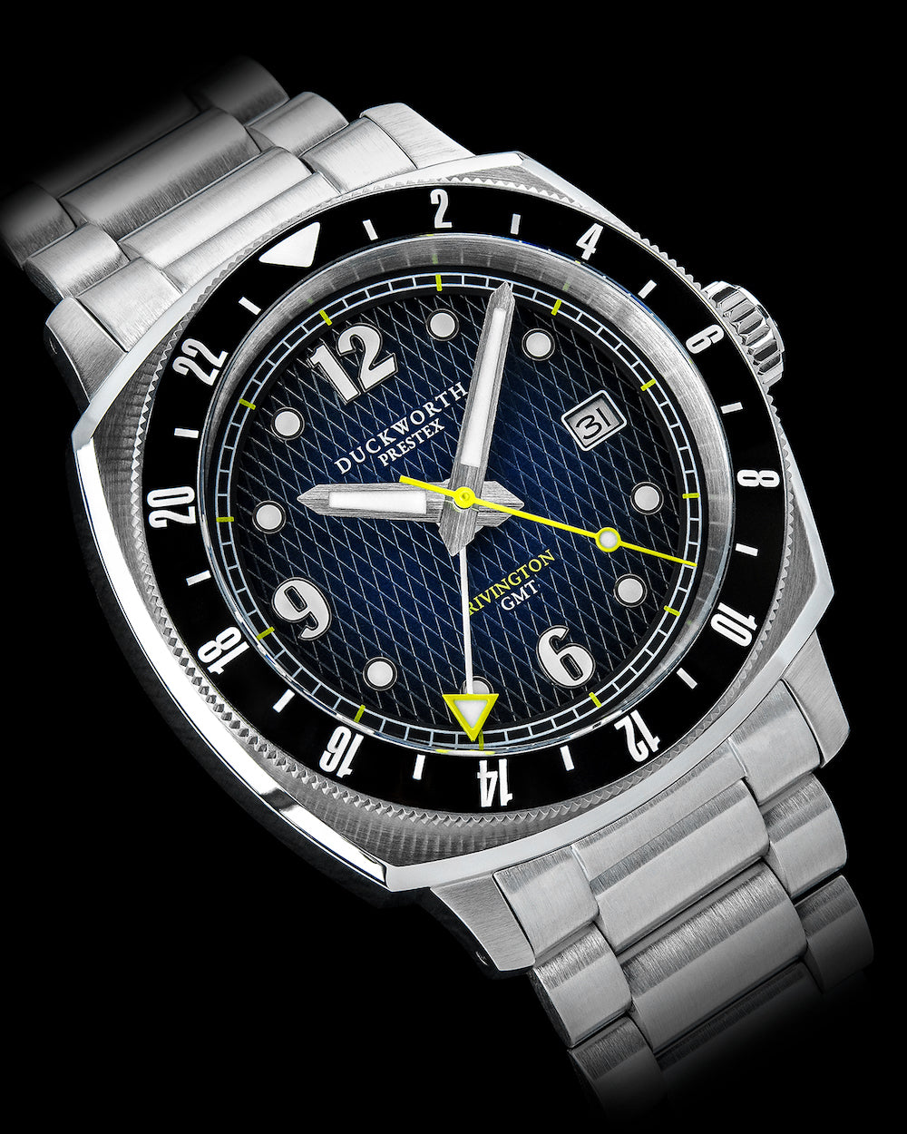 Duckworth Prestex Rivington GMT Blue Fume Steel Bracelet Watch D489-03-ST Image 5