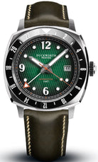Duckworth Prestex Rivington GMT Green Fume Olive Green Leather Watch D489-04-E Image 1