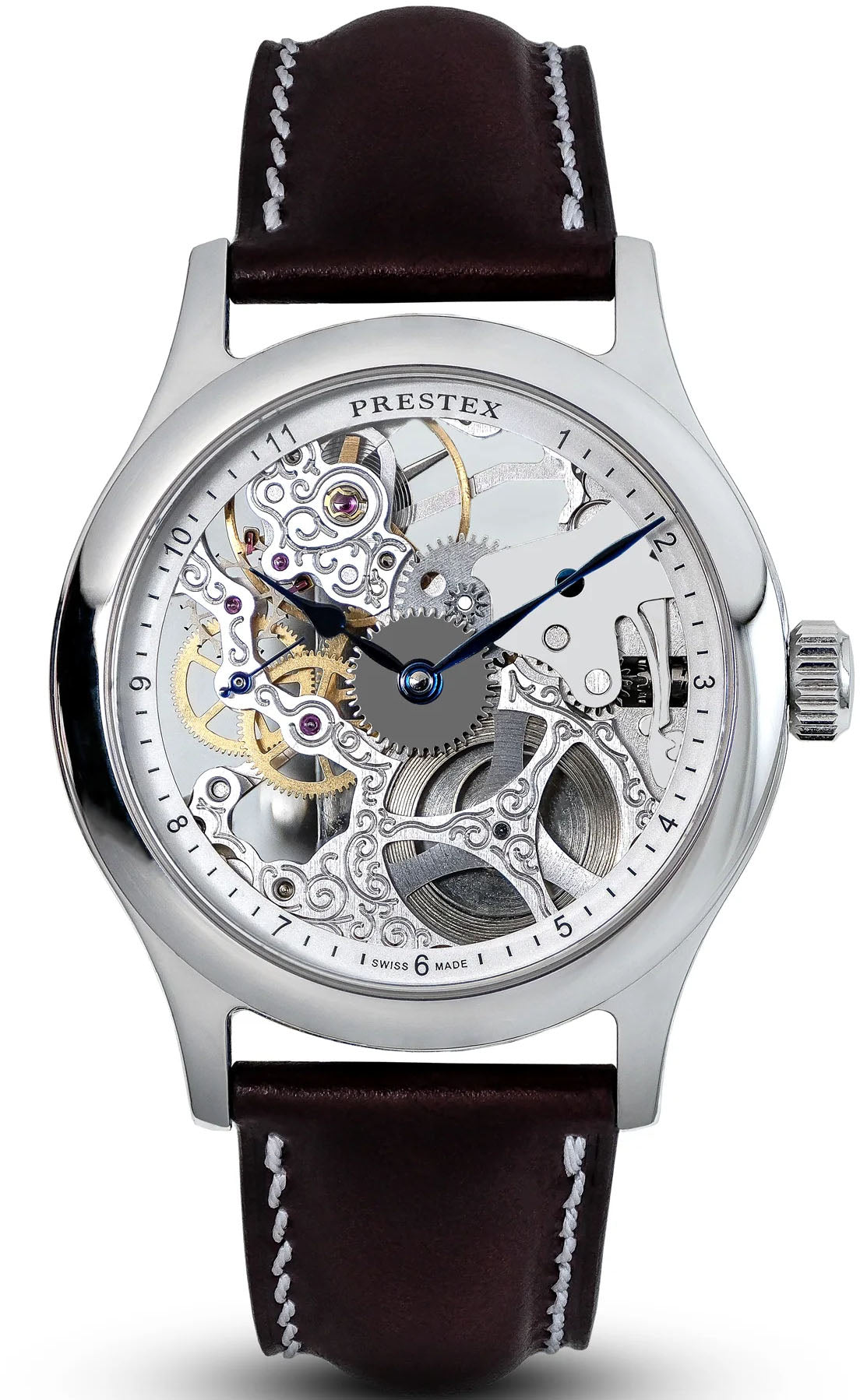 Duckworth Prestex Skeleton Blue Hands Watch D510-03 A Image 1