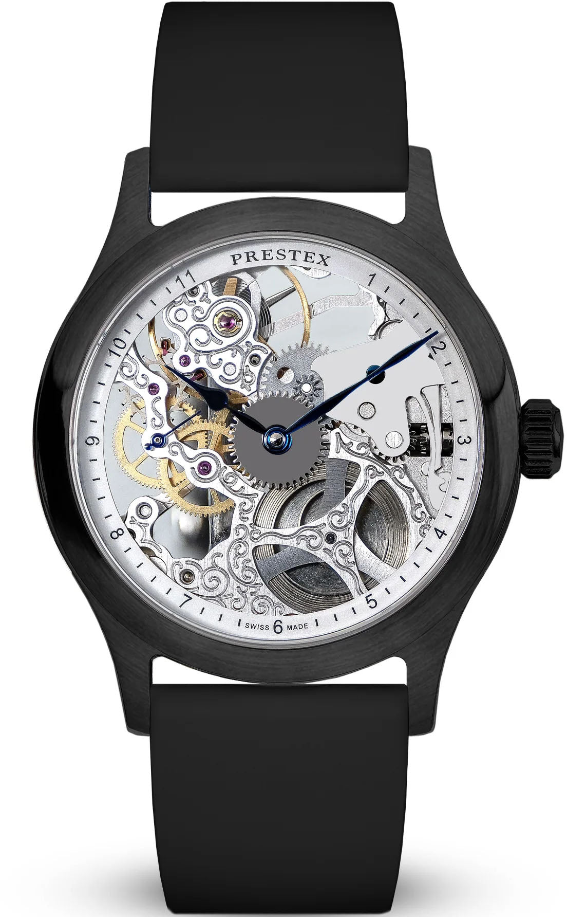 Duckworth Prestex Skeleton PVD Blue Hands Watch D511-03-A Image 1
