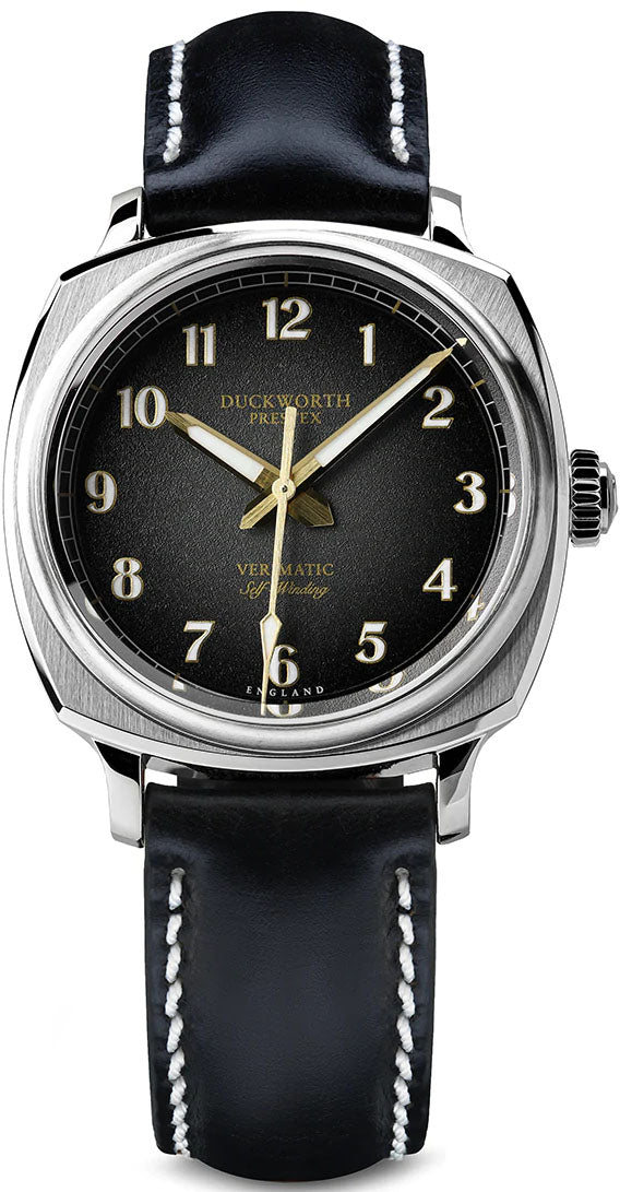 Duckworth Prestex Verimatic Black Fume Black Leather Watch D891-01-A Image 1