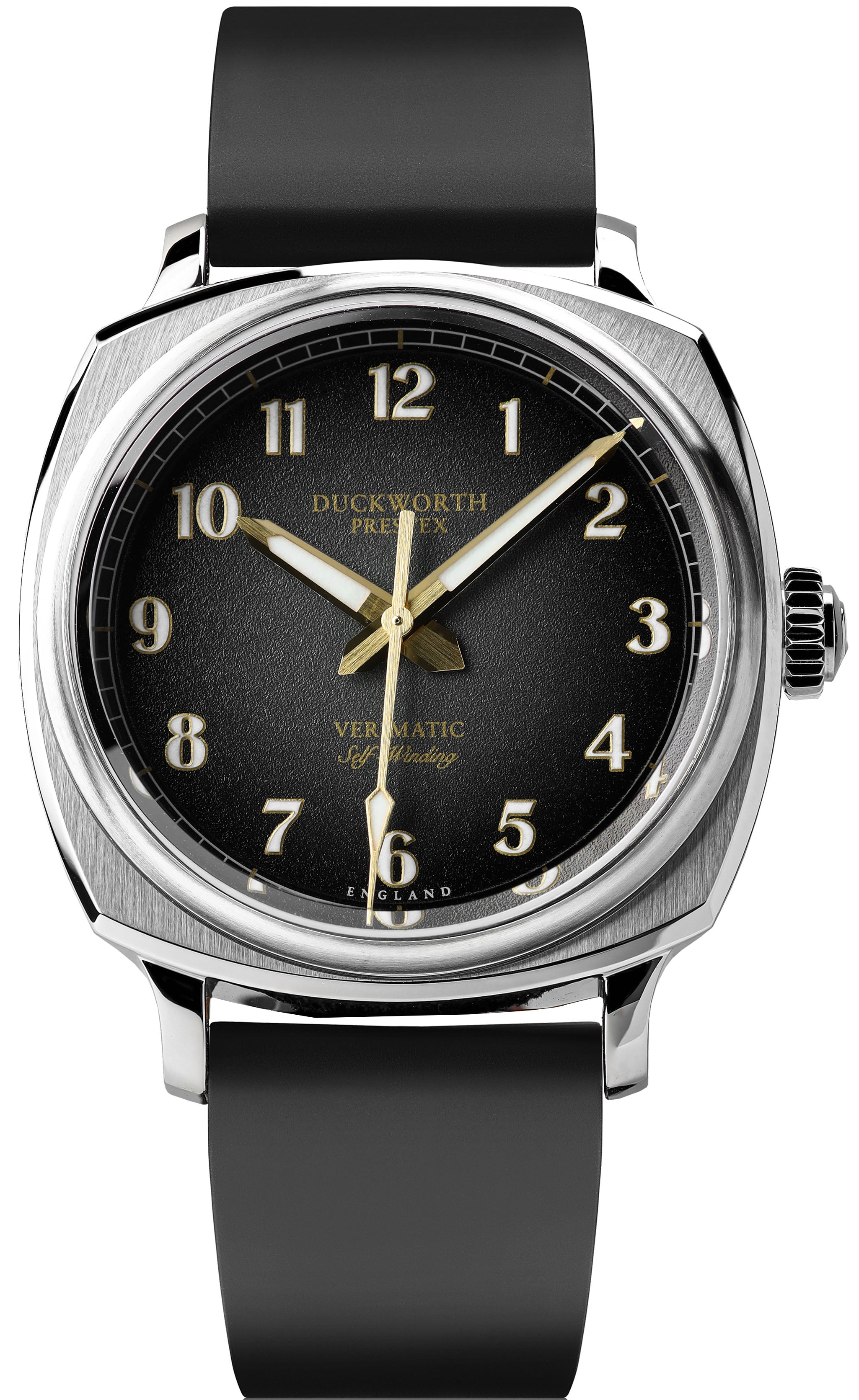 Duckworth Prestex Verimatic Black Fume Black Rubber Watch D891-01-AR Image 1