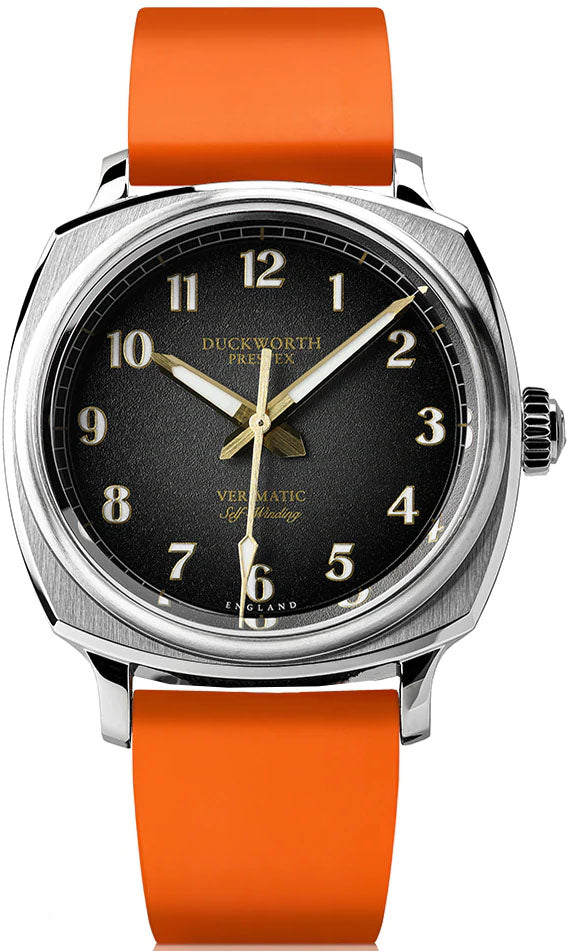 Duckworth Prestex Verimatic Black Fume Orange Rubber Watch D891-01-OR Image 1