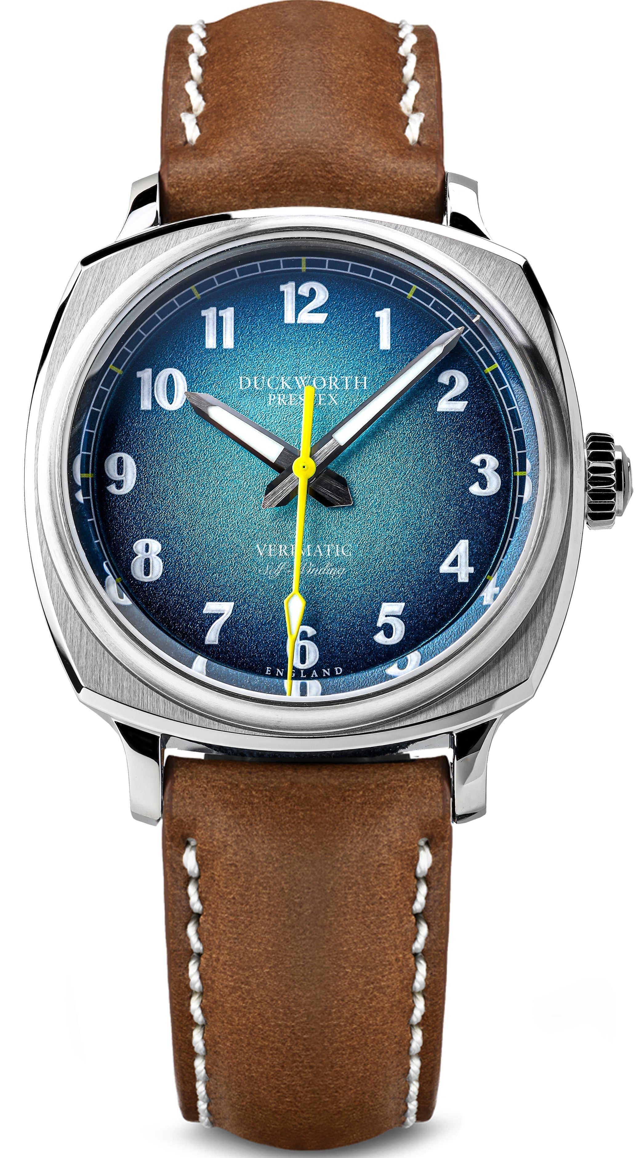 Duckworth Prestex Verimatic Blue Fume Brown Leather Watch D891-03-B Image 1
