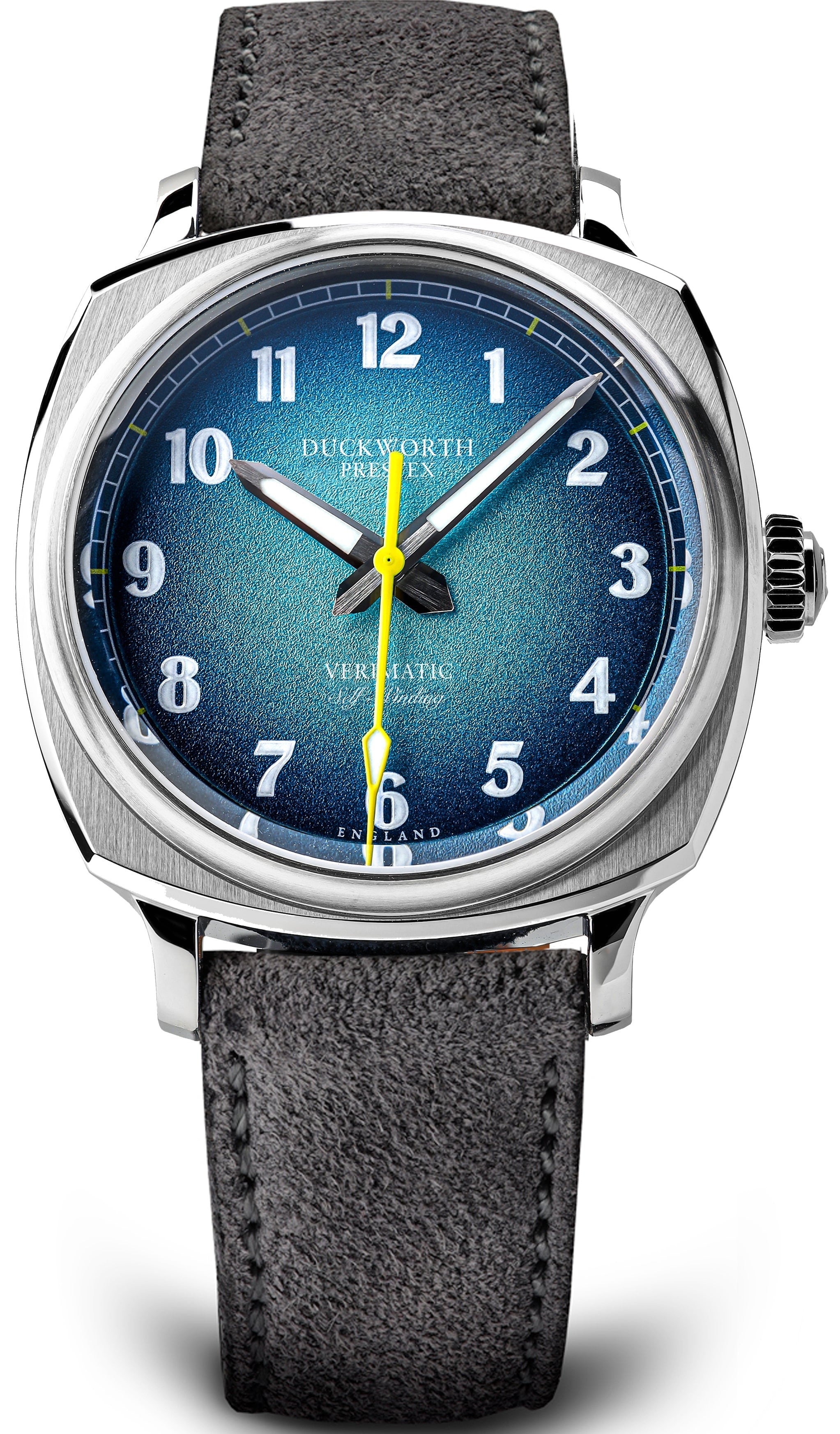 Duckworth Prestex Verimatic Blue Fume Grey Suede Watch D891-03-G Image 1