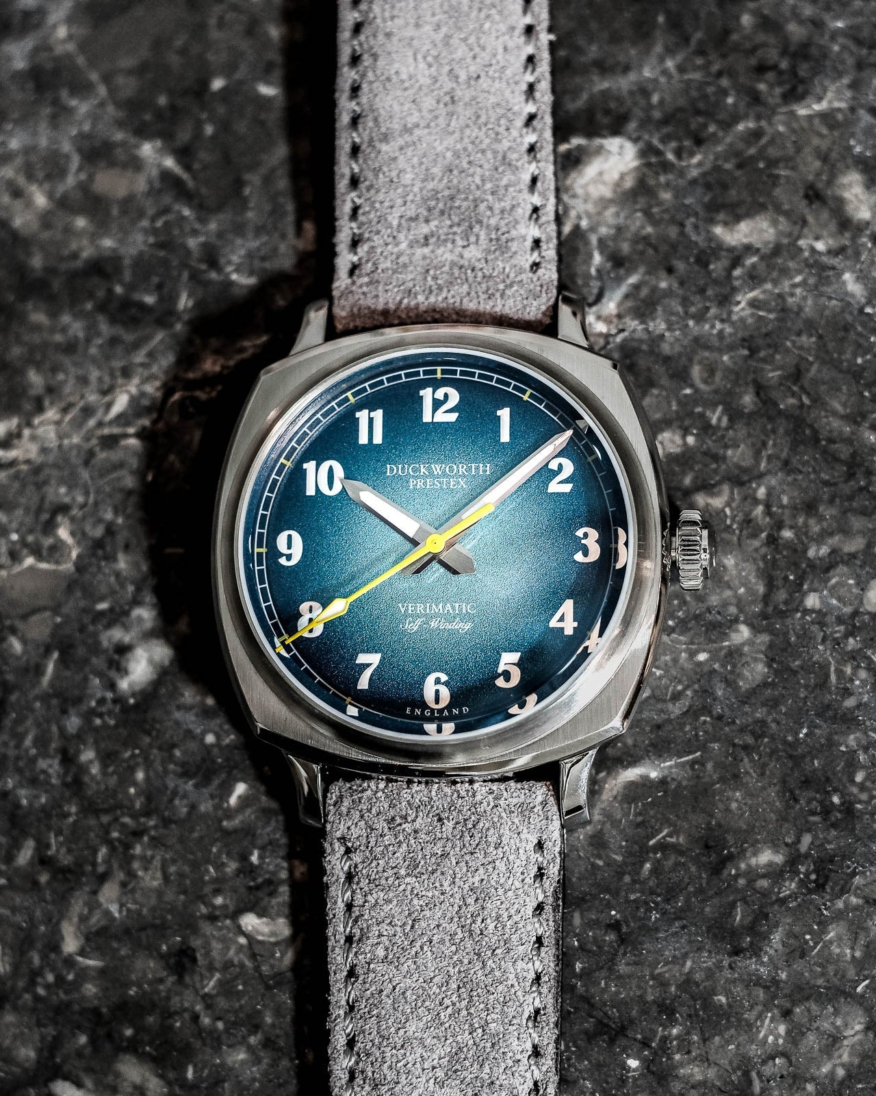 Duckworth Prestex Verimatic Blue Fume Grey Suede Watch D891-03-G Image 5