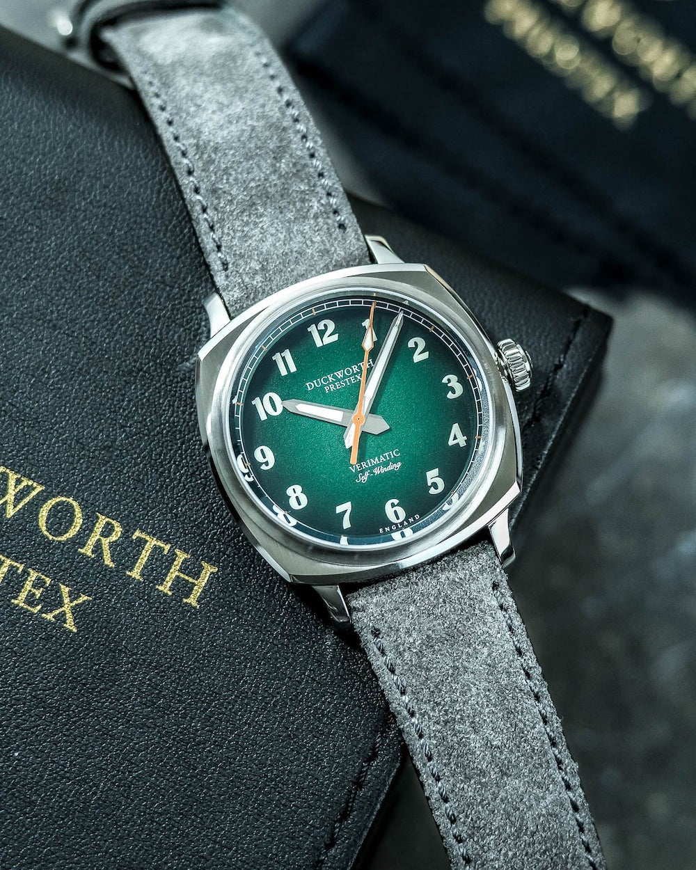 Duckworth Prestex Verimatic Green Fume Grey Suede Watch D891-04-G Image 4