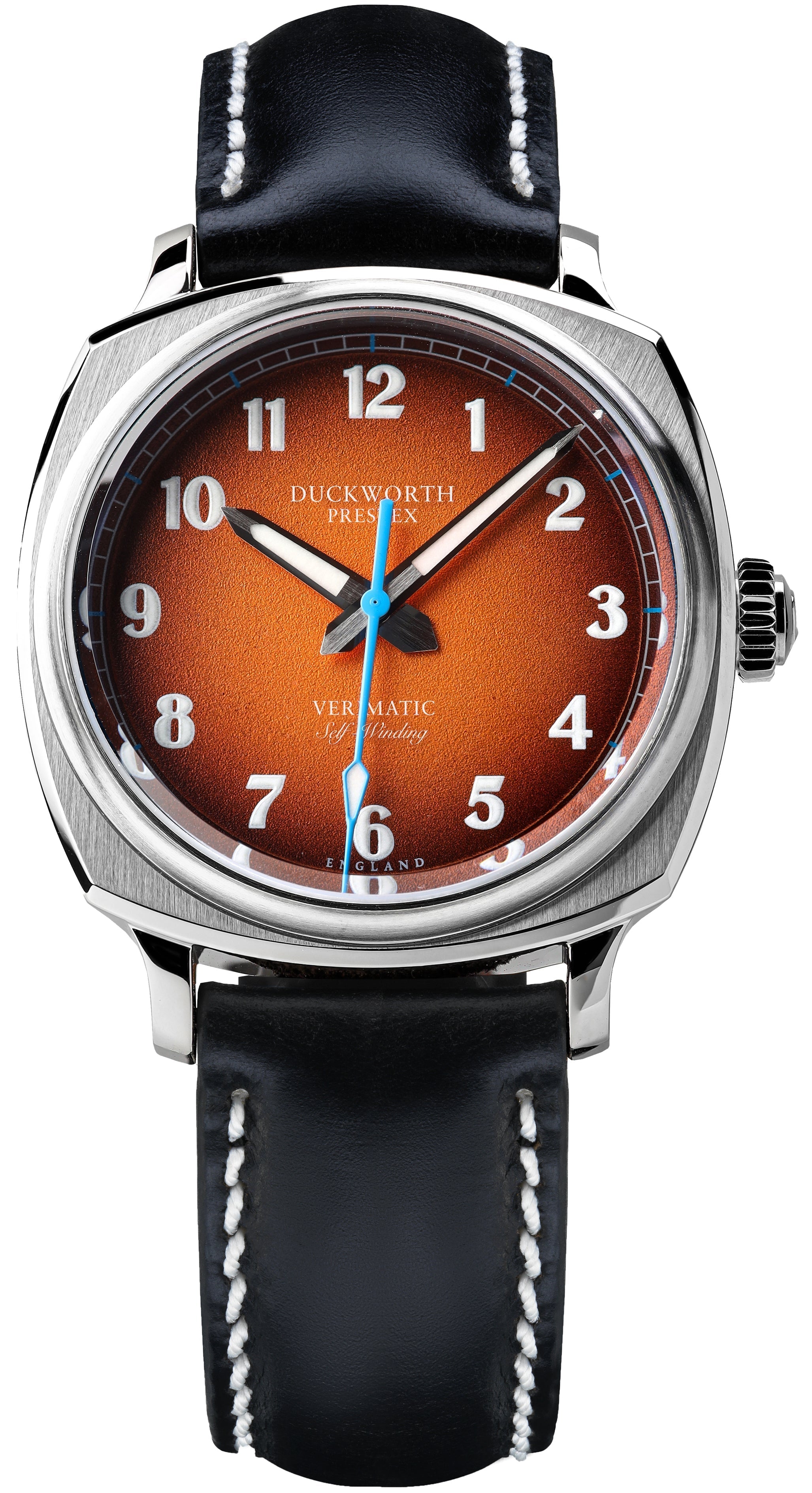 Duckworth Prestex Verimatic Orange Fume Black Leather Watch D891-05-A Image 1