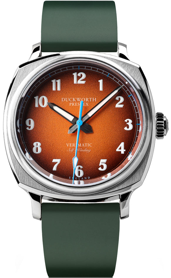 Duckworth Prestex Verimatic Orange Fume Green Rubber Watch D891-05-ER Image 1