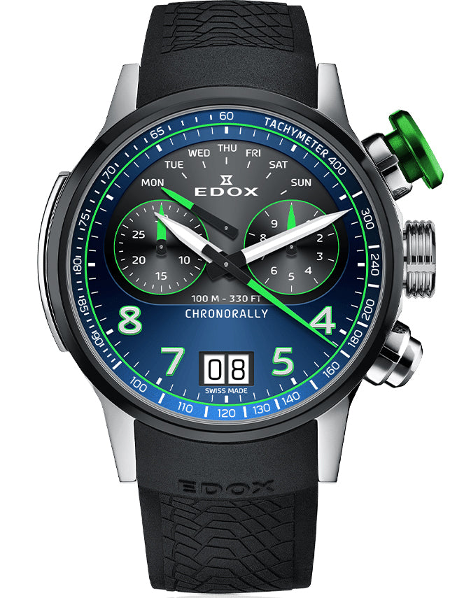 Edox Chronorally Chronograph Titanium Watch 38003 TINV BUNV Image 1