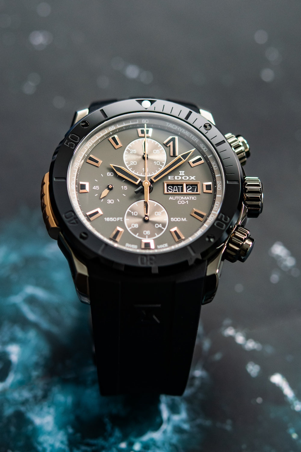 Edox CO-1 Automatic Chrono Watch 01128-37GNRCA-GNR Image 3