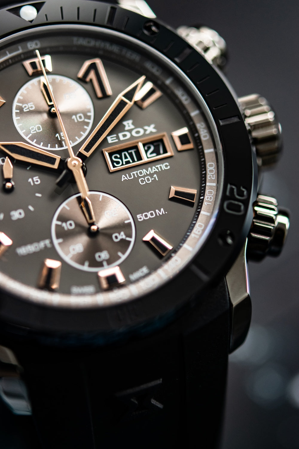 Edox CO-1 Automatic Chrono Watch 01128-37GNRCA-GNR Image 4
