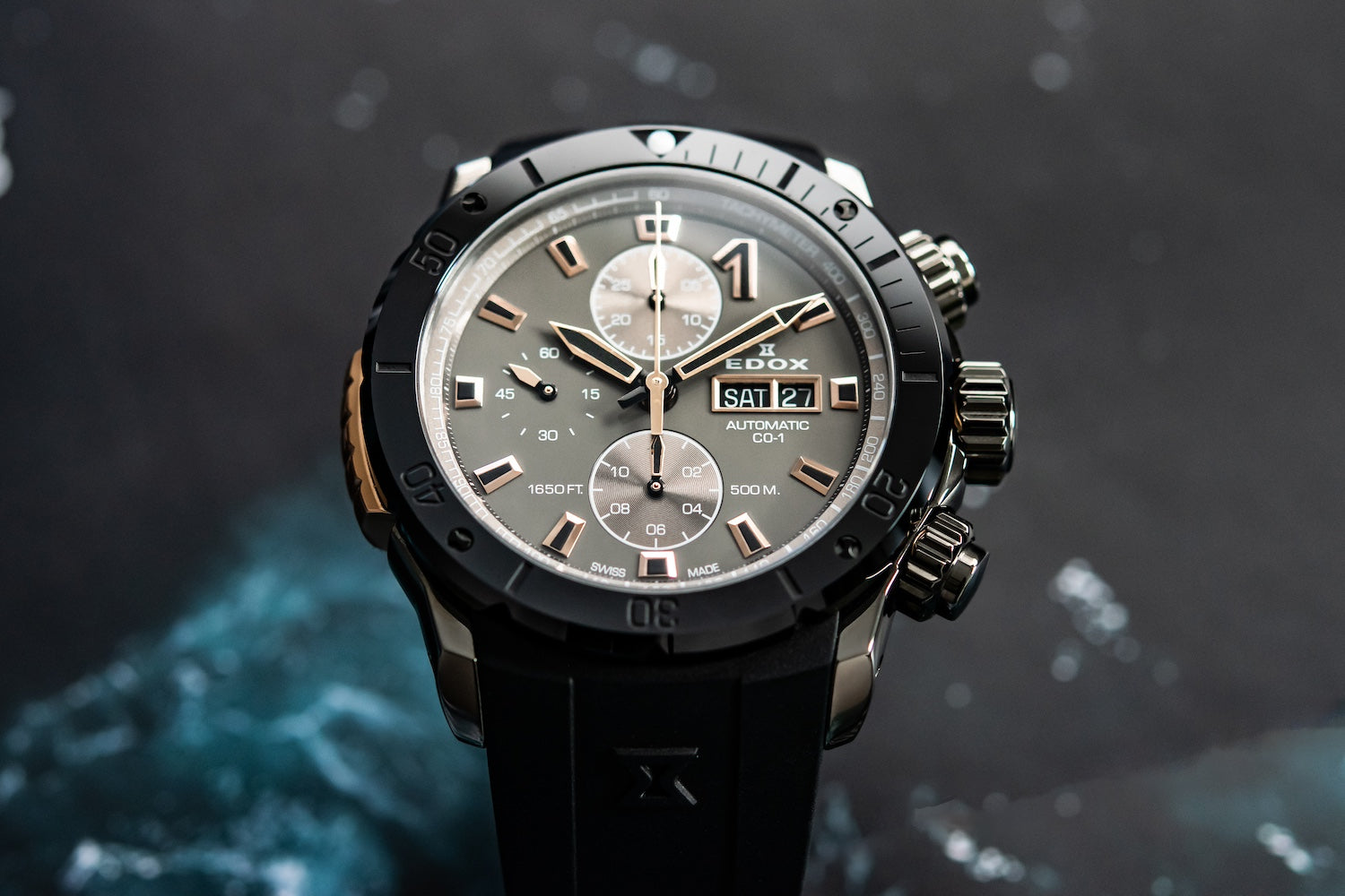 Edox CO-1 Automatic Chrono Watch 01128-37GNRCA-GNR Image 5