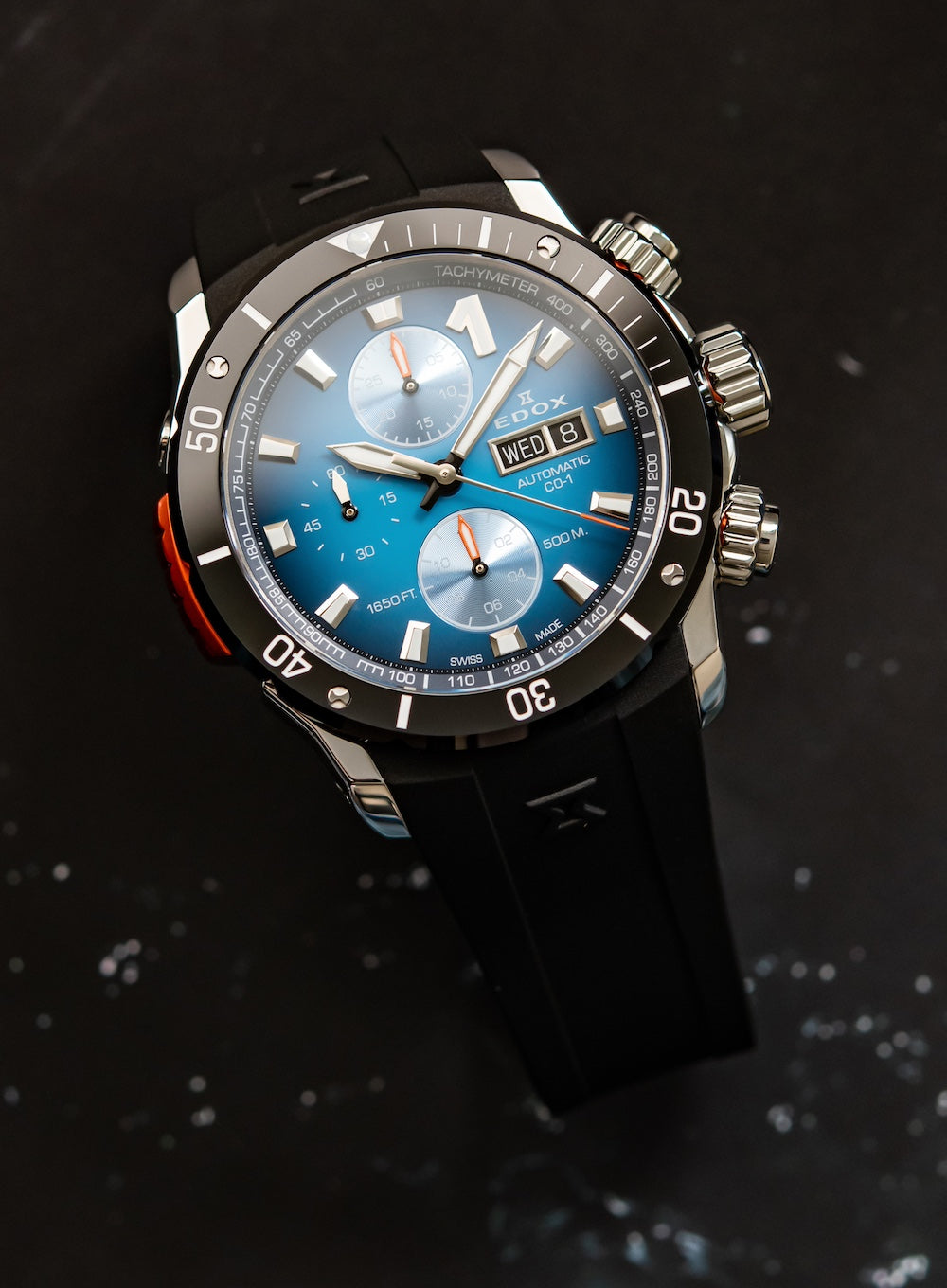 Edox CO-1 Automatic Chrono Watch 01128-3NOCA-BUIDN Image 4