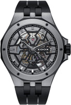 Edox Delfin Mecano 3 Hands Skeleton Watch 85303 357GN NGN Image 1