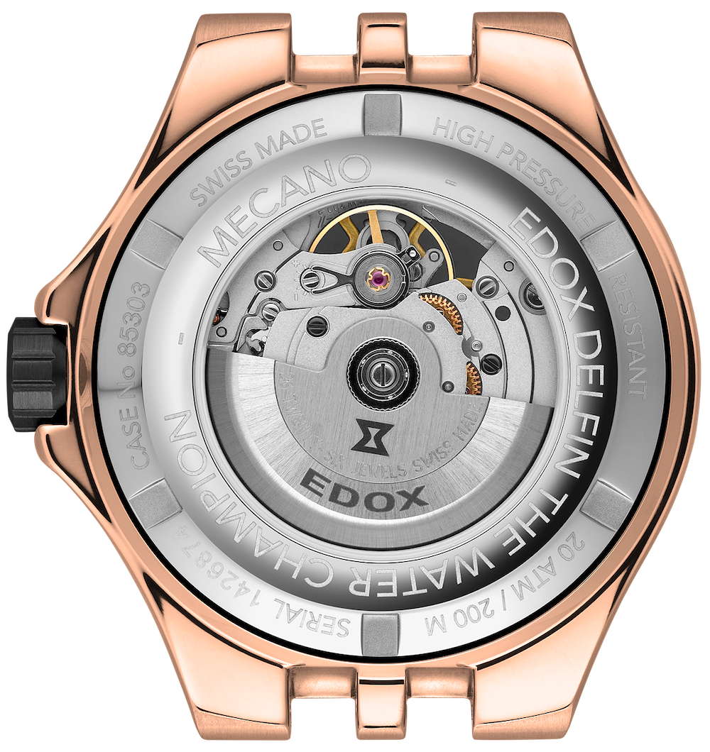 Edox Delfin Mecano 3 Hands Skeleton Watch 85303 357RN NRN Image 4