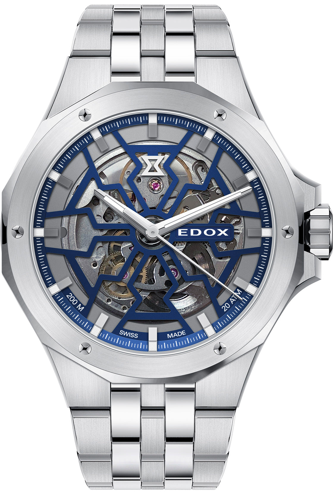 Edox Delfin Mecano 3 Hands Skeleton Watch 85303 3M BUIGB Image 1