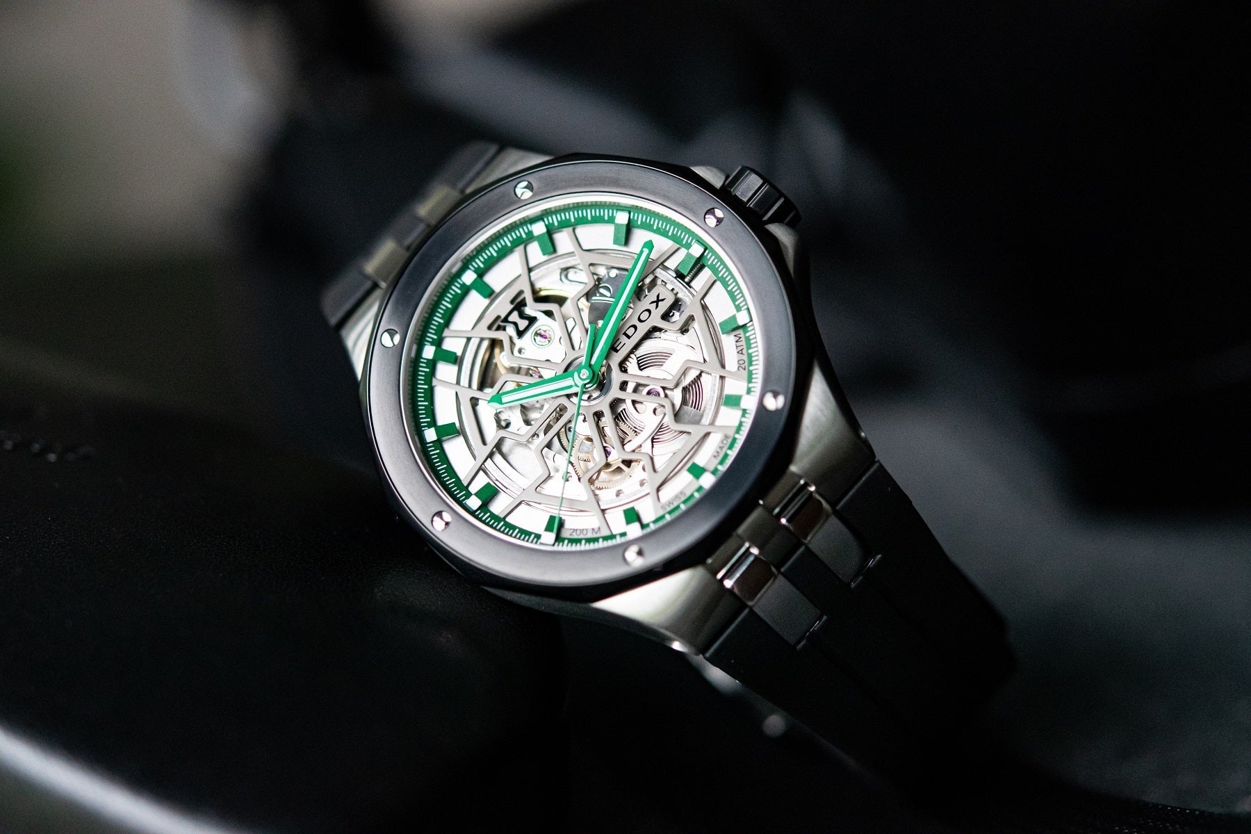 Edox Delfin Mecano 3 Hands Skeleton Watch 85303 3NN VB Image 2