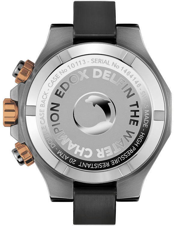 Edox Delfin The Original Chronograph Mens Watch 10112 357GRNCA BRNR Image 2