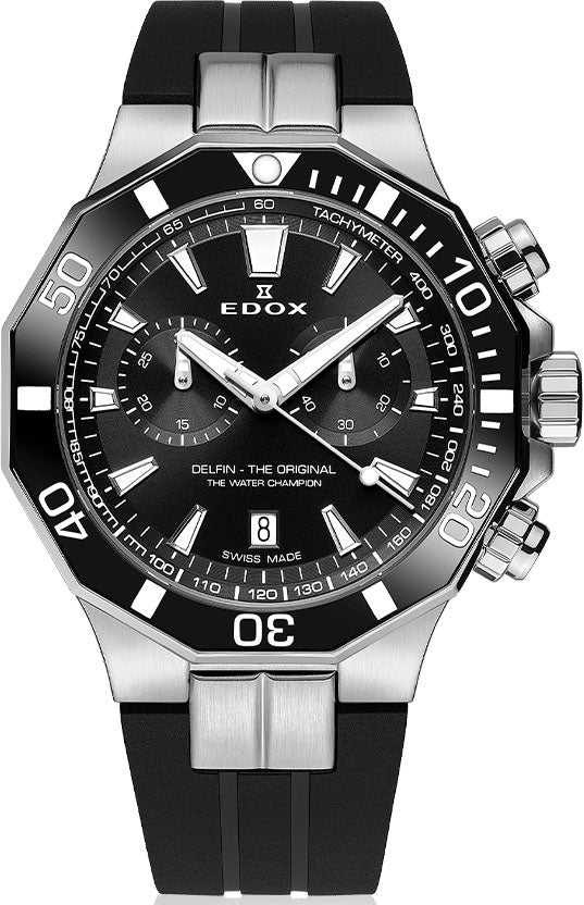 Edox Delfin The Original Chronograph Mens Watch 10112 3NCA NIN Image 1