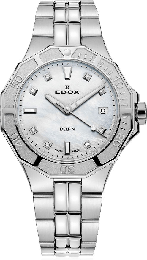Edox Delfin The Original Lady Quartz 3 Hands Watch 53020 3M NADN Image 1