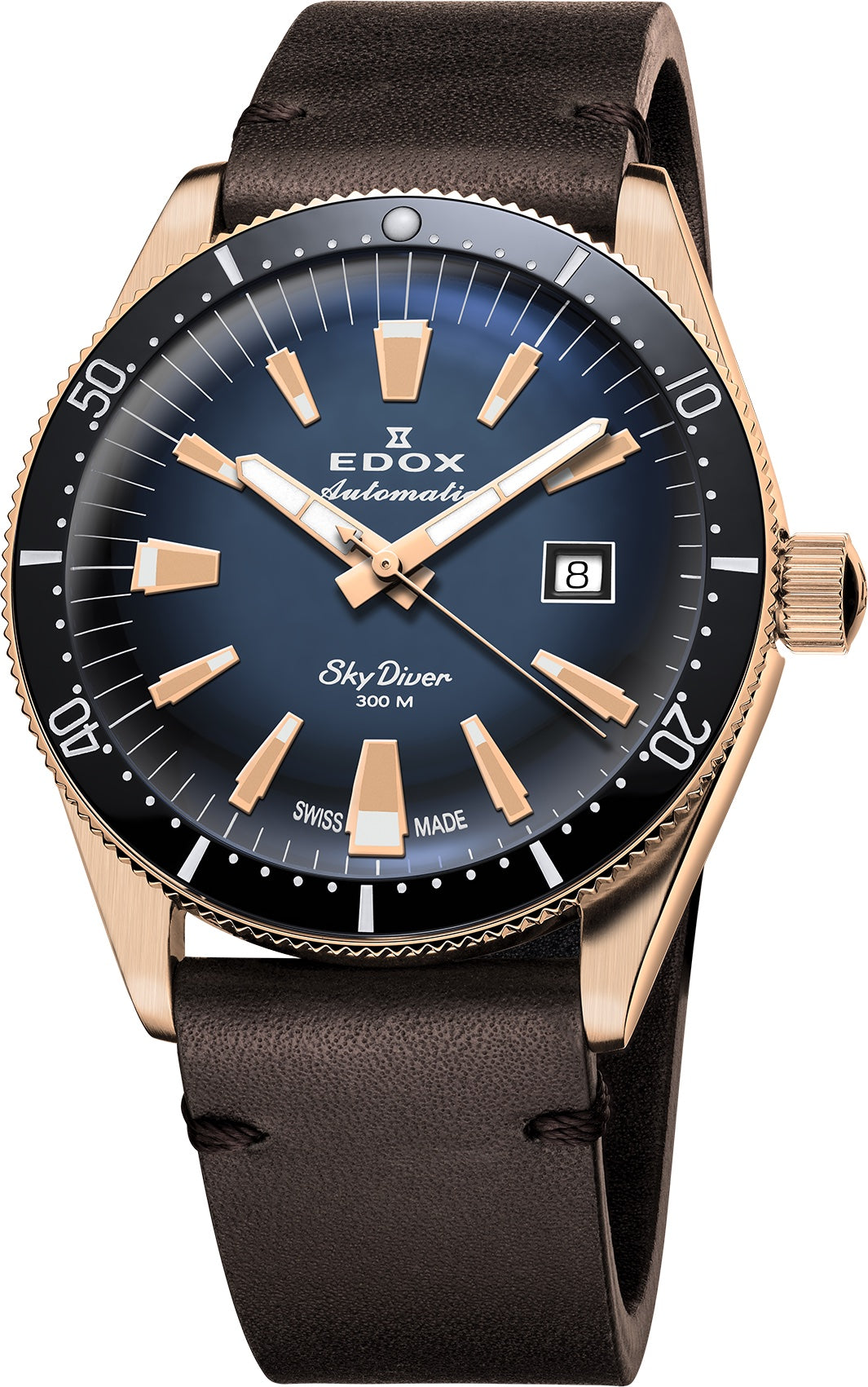 Edox SkyDiver Date Automatic Watch 80126 BRN BUIDR Image 1