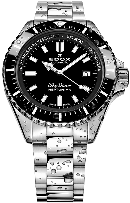 Edox Skydiver Neptunian Automatic 3 Hands Watch 80120 3NM NIN Image 2