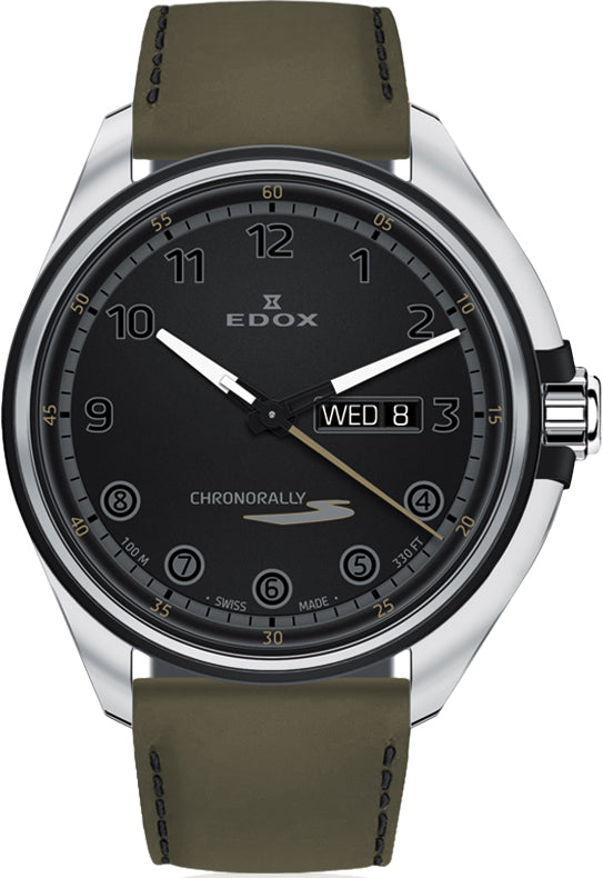 Edox Watch Chronorally S Day Date Quartz 84301 3NCV NNV Image 1