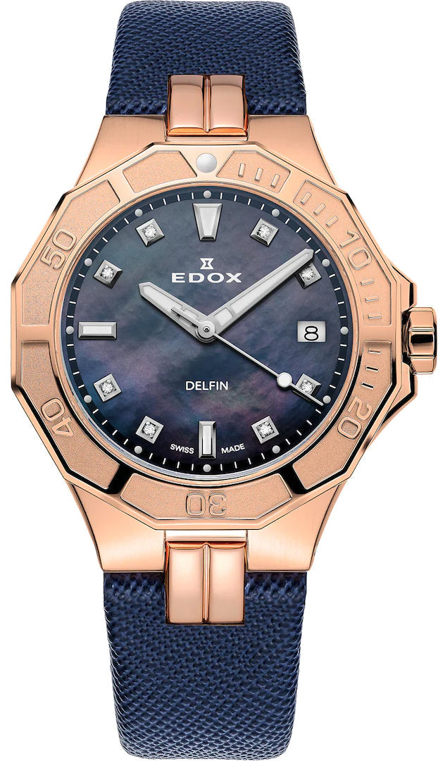 Edox Watch Delfin Diver Date Lady D 53020 37RC NANR Image 1