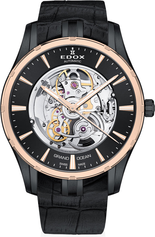 Edox Watch Grand Ocean Automatic Skeleton 85301 357RN NIR Image 1