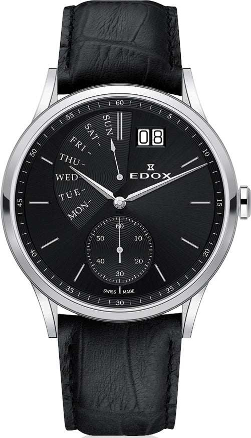 Edox Watch Les Vauberts Day Date Retrograde 34500 3 NIN Image 1